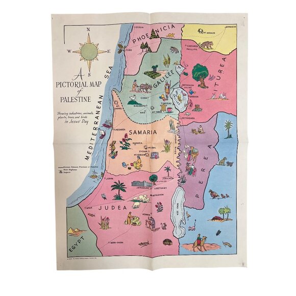 1951 Standard Bible Maps And Charts 8 Poster Set 19x25 Sunday School Vintage Lot - Picture 7 of 11